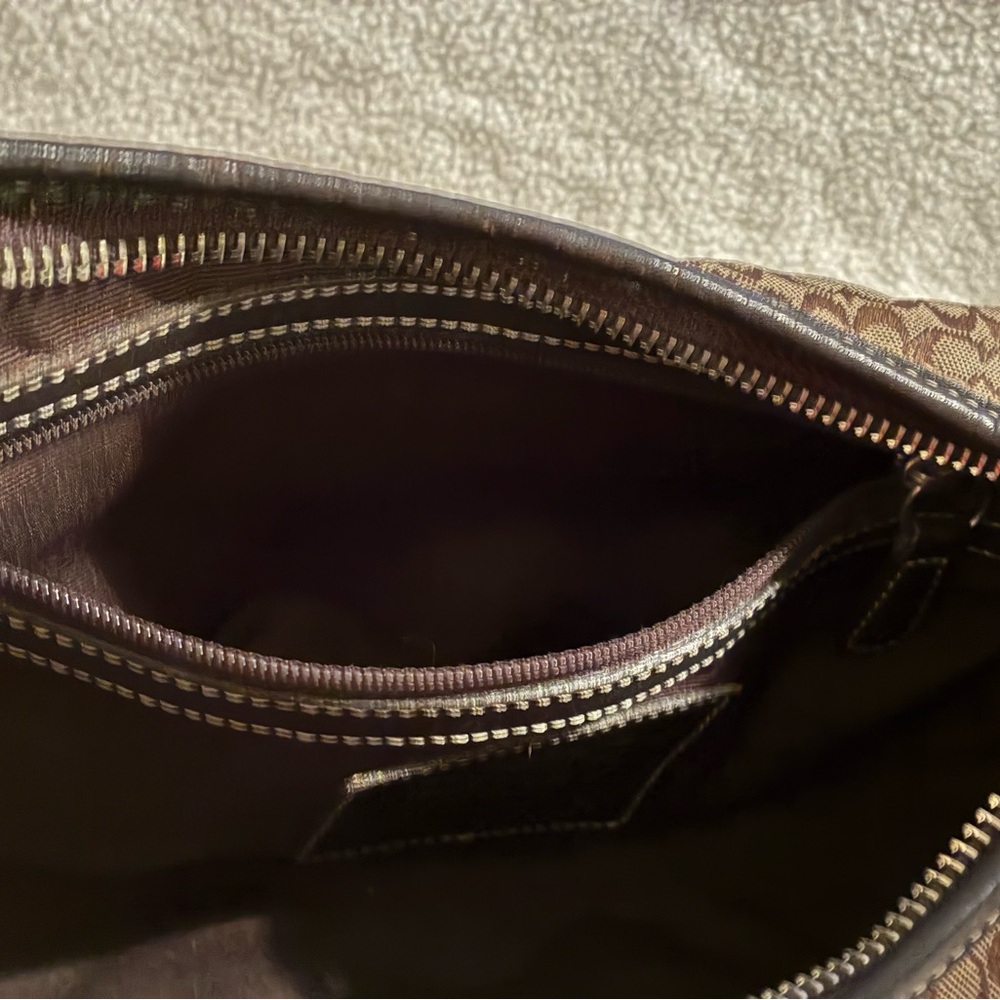 Vintage COACH Soho Brown Leather Khaki Y2K Mini Signature C Hobo #6351 EUC - Picture 12 of 13